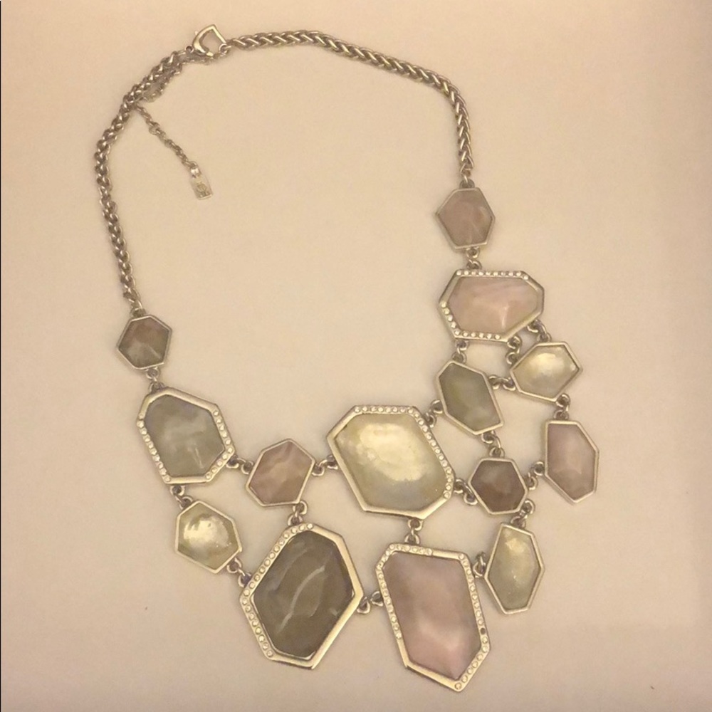 Pink and purple statement necklace.